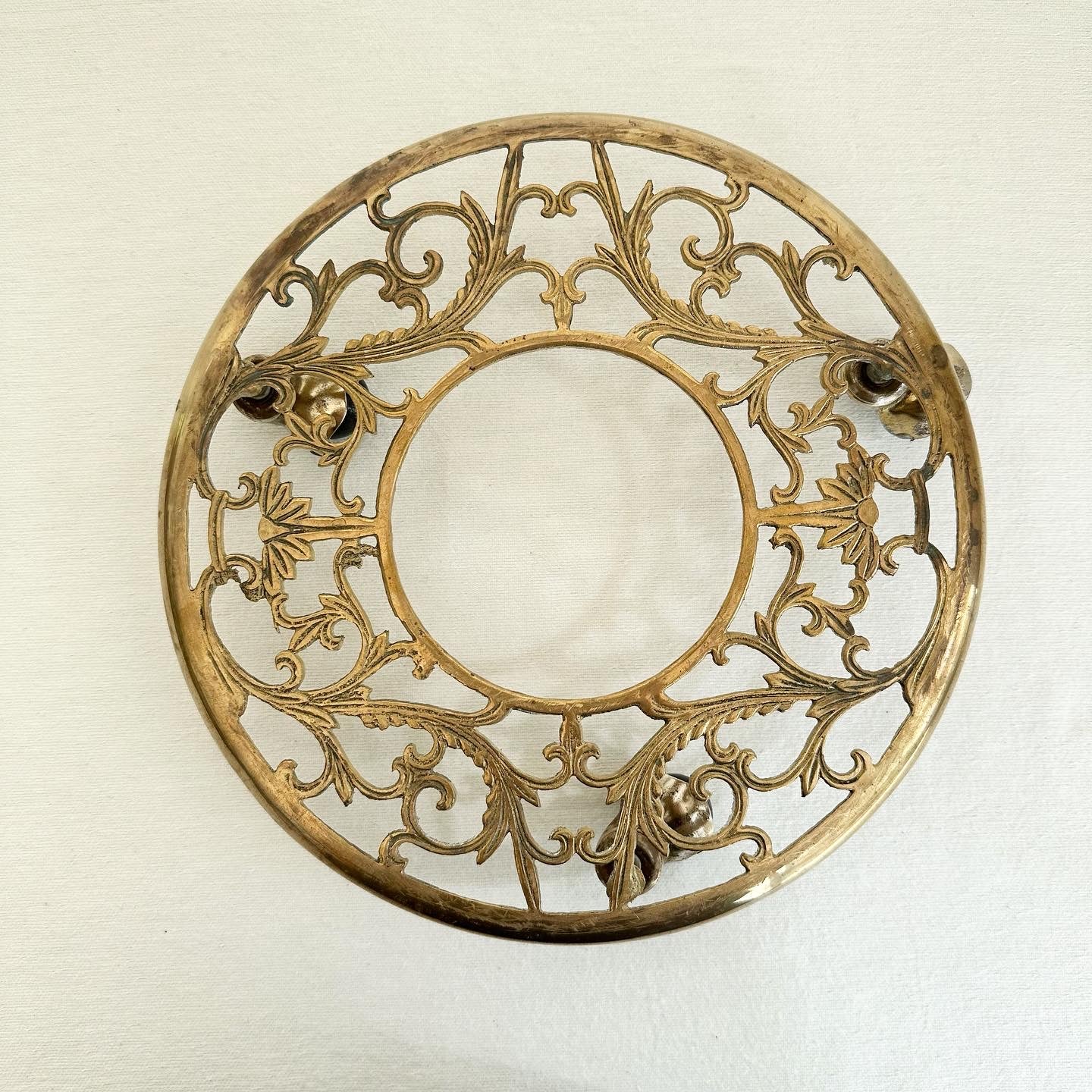 Wheeled Brass Plant Stand