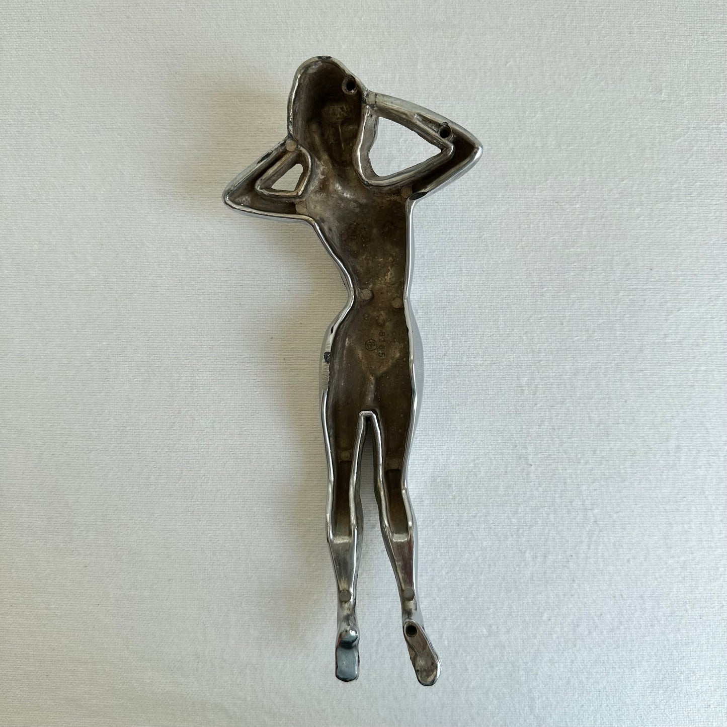 Naked Woman Chrome Hub Cap Ornament