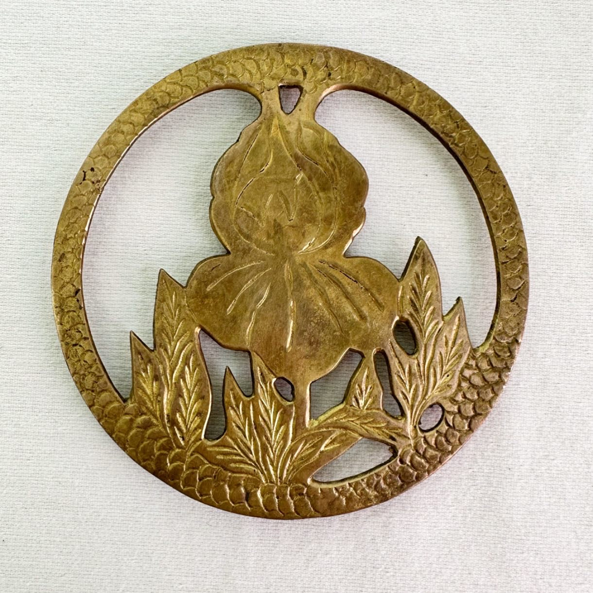 Brass Iris Trivet