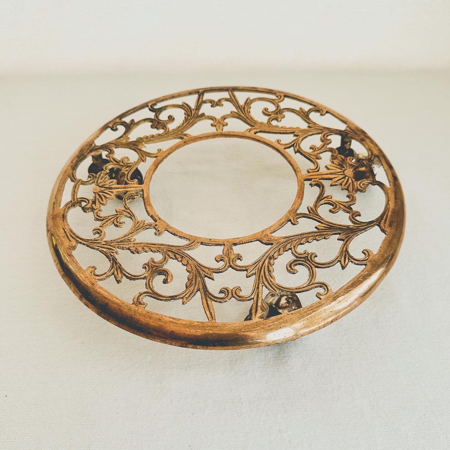 Wheeled Brass Plant Stand