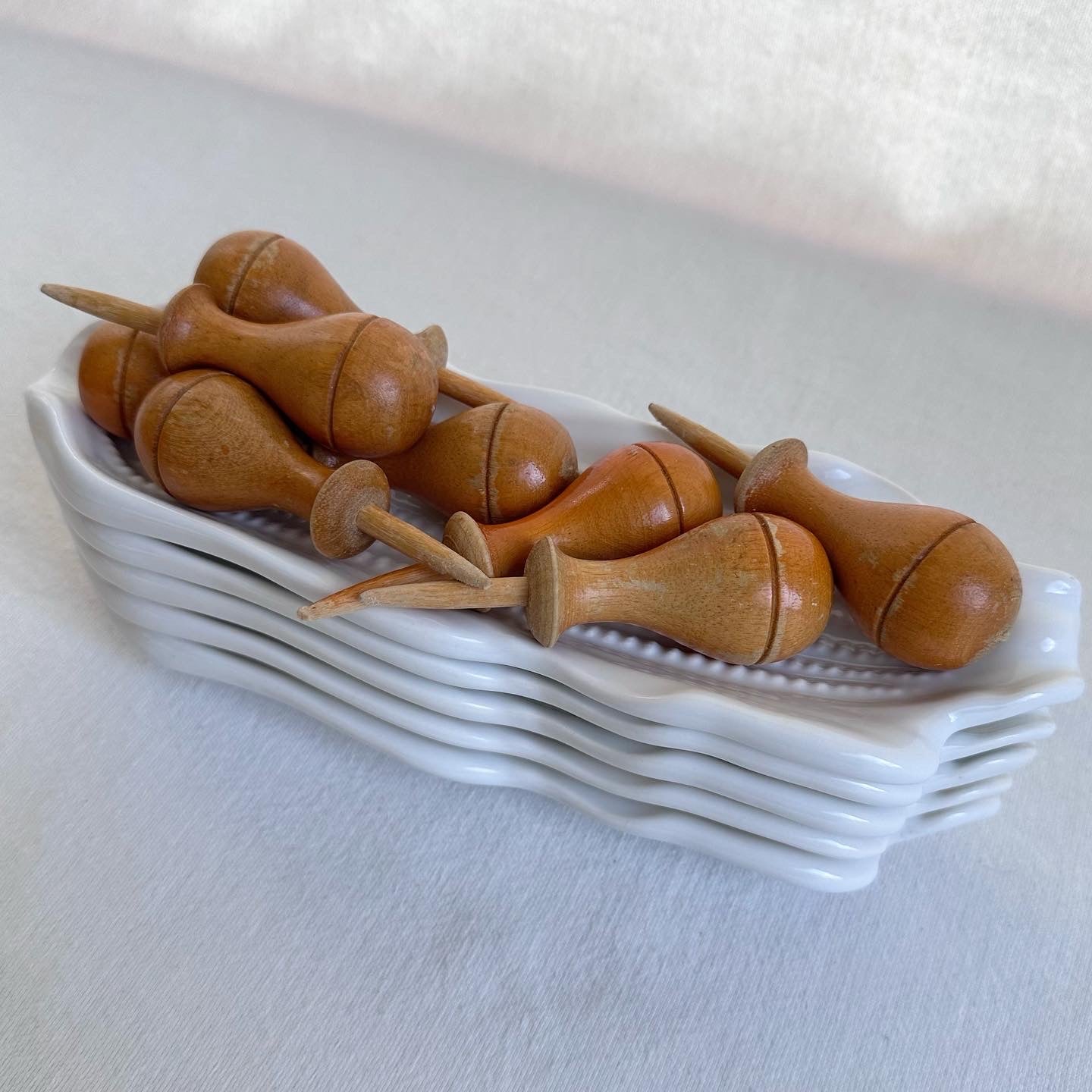 White Ceramic Corn Holders