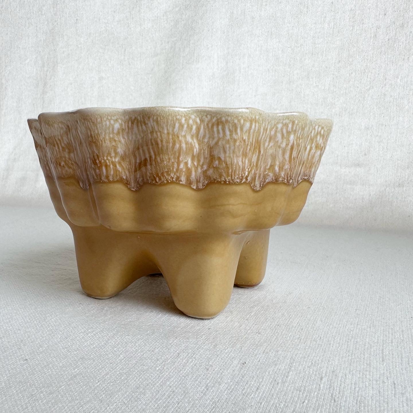 Mustard Yellow Footed Planter