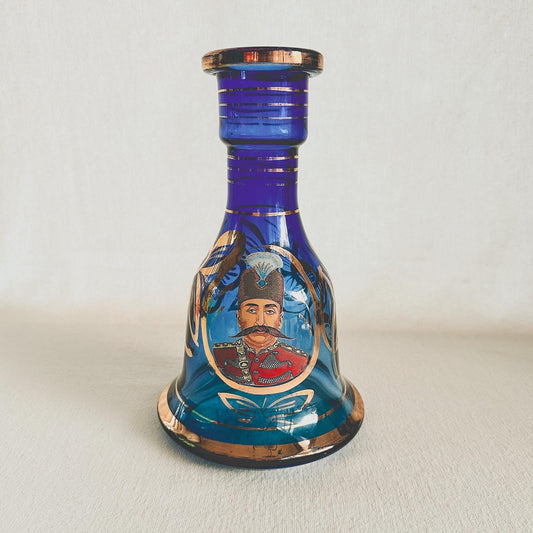 Antique Blue Base w a Cartouche of Nāṣer al-Dīn Shāh