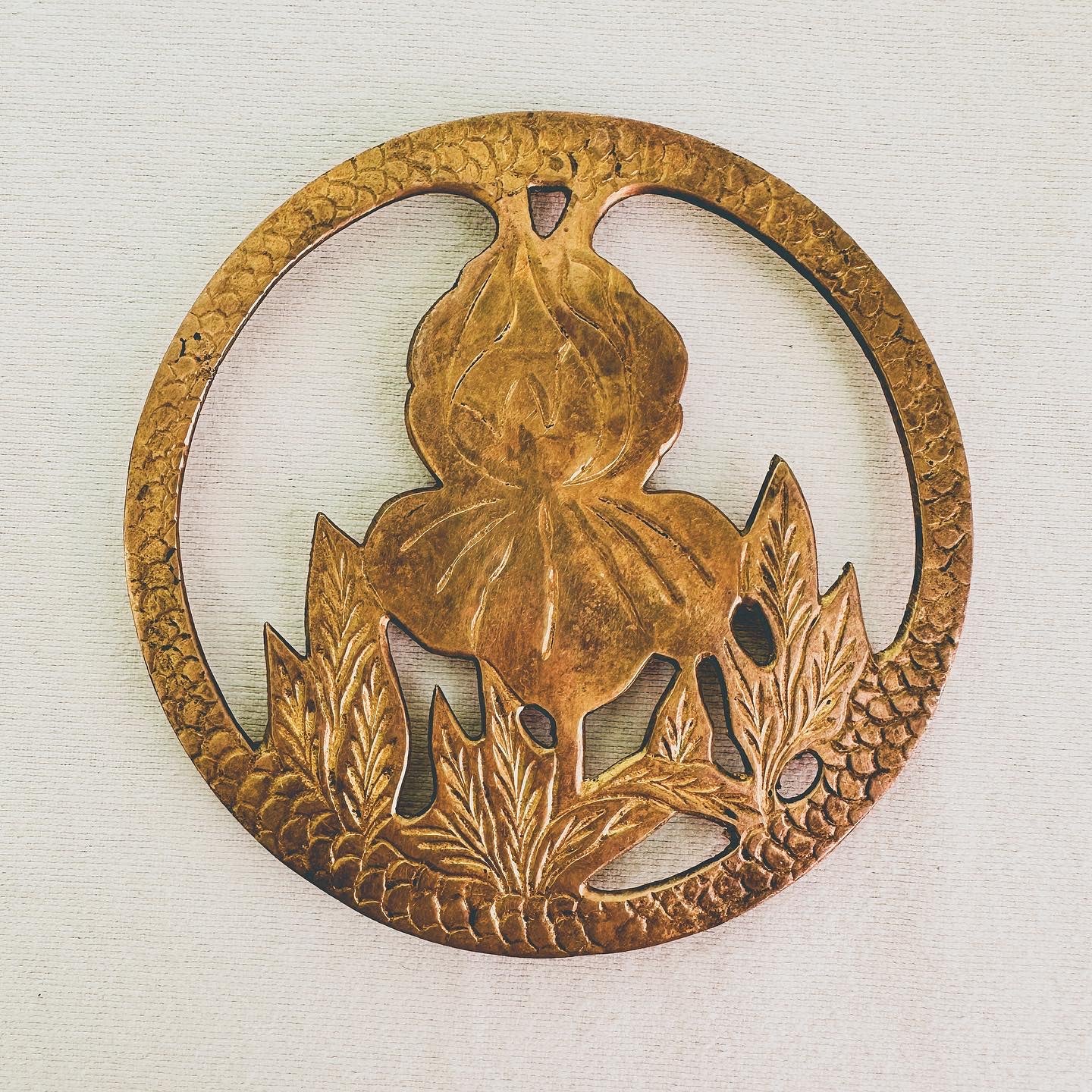 Brass Iris Trivet