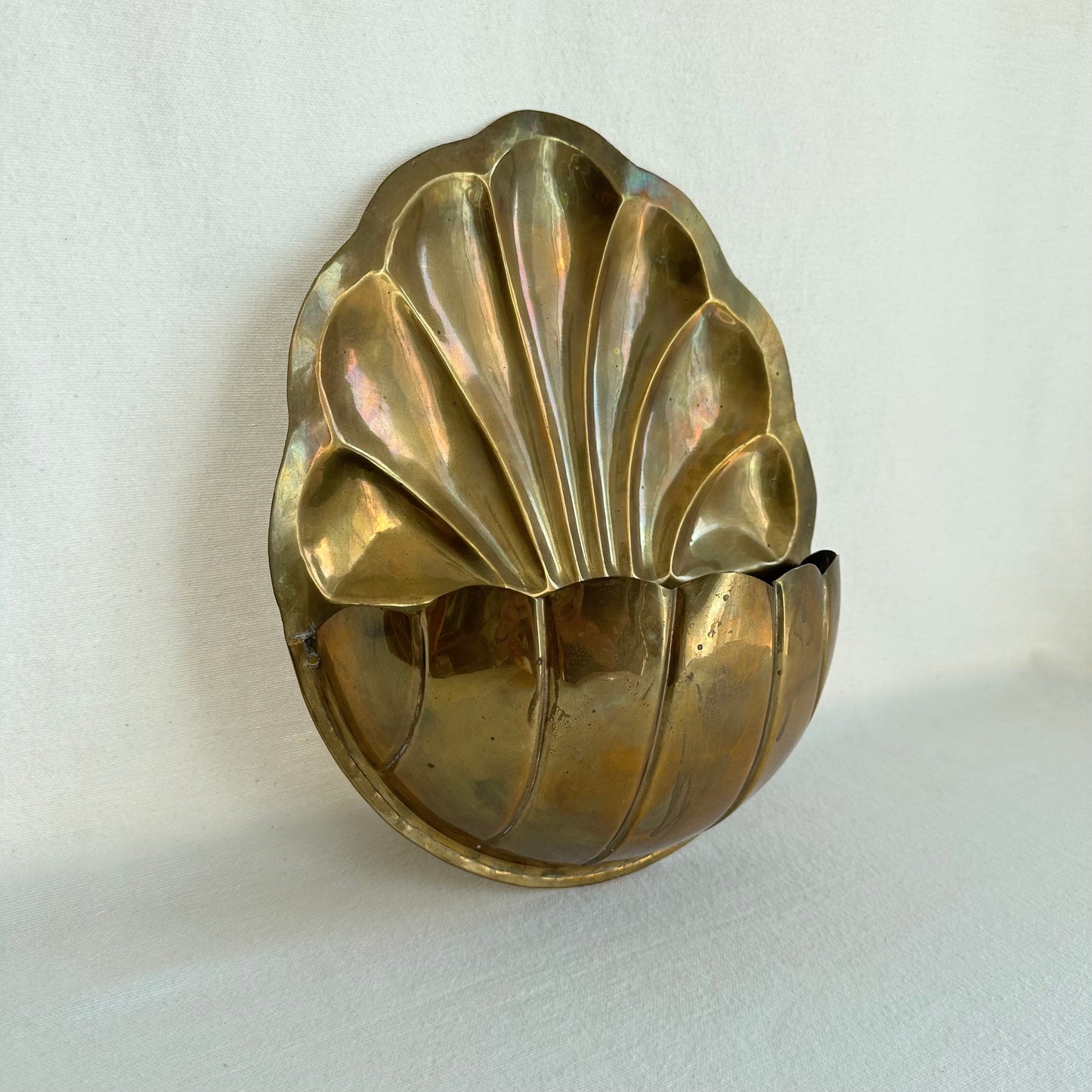 Large Brass Wall Planter