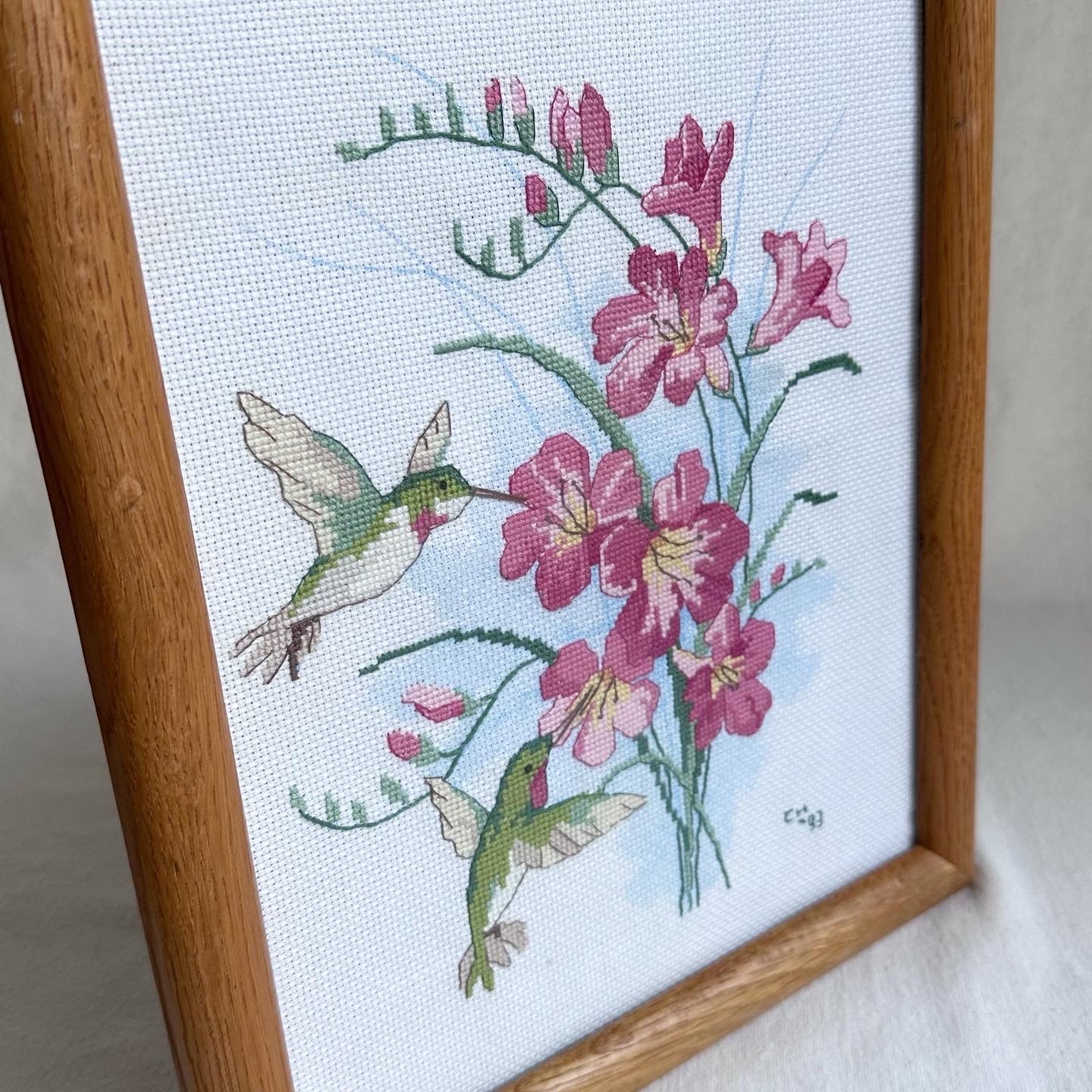 Floral Hummingbird Cross-stitch