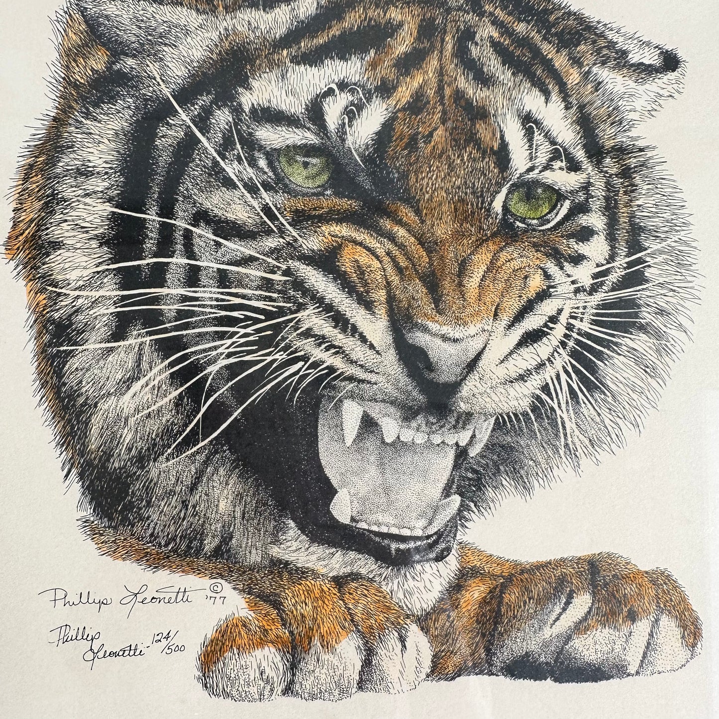 Philip Leonetti Original, signed litho tiger print