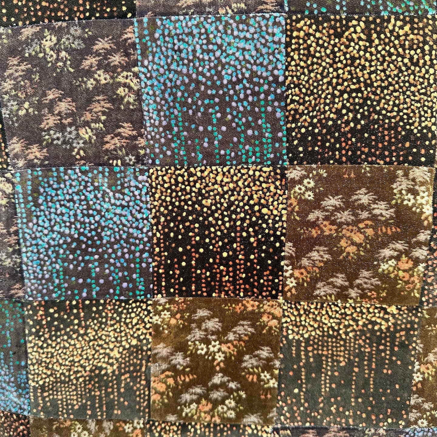 Brown Velvet Patchwork Pillow