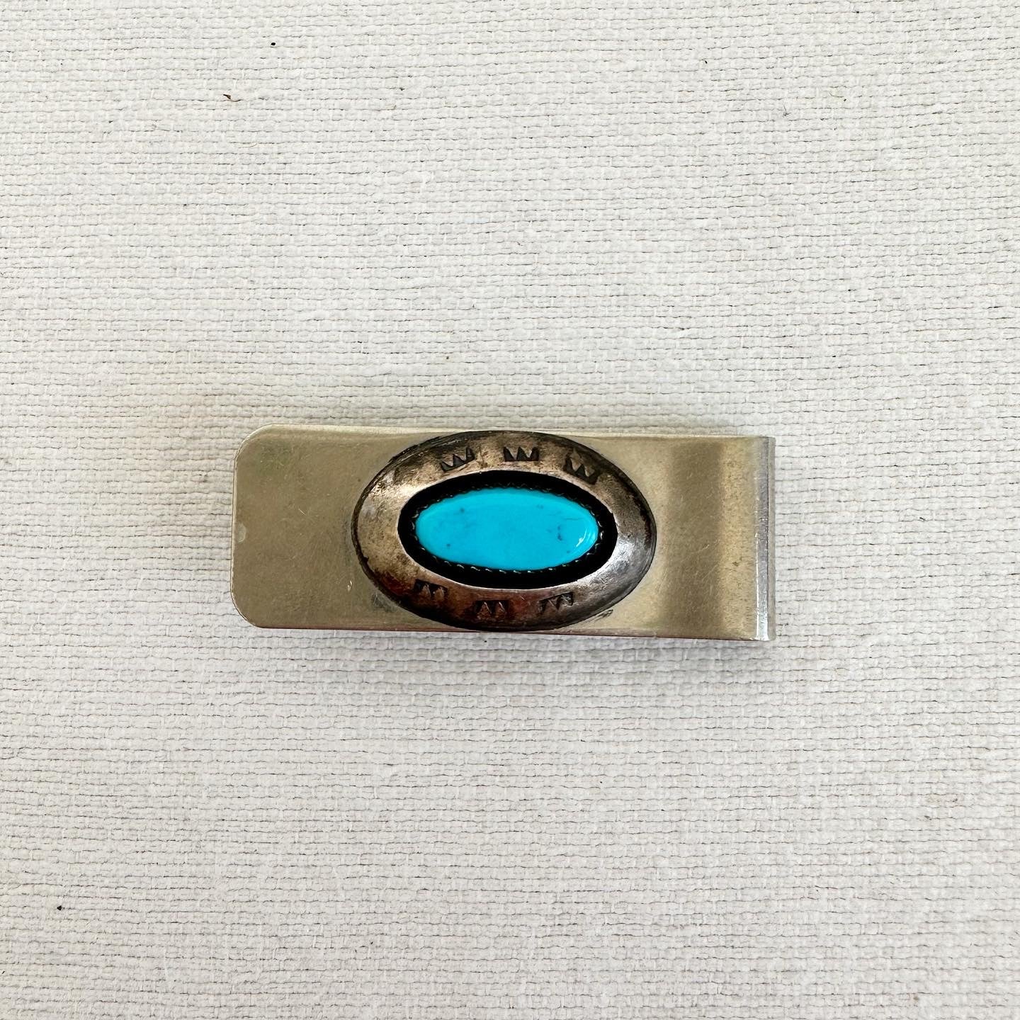 Silver Turquoise Money Clip