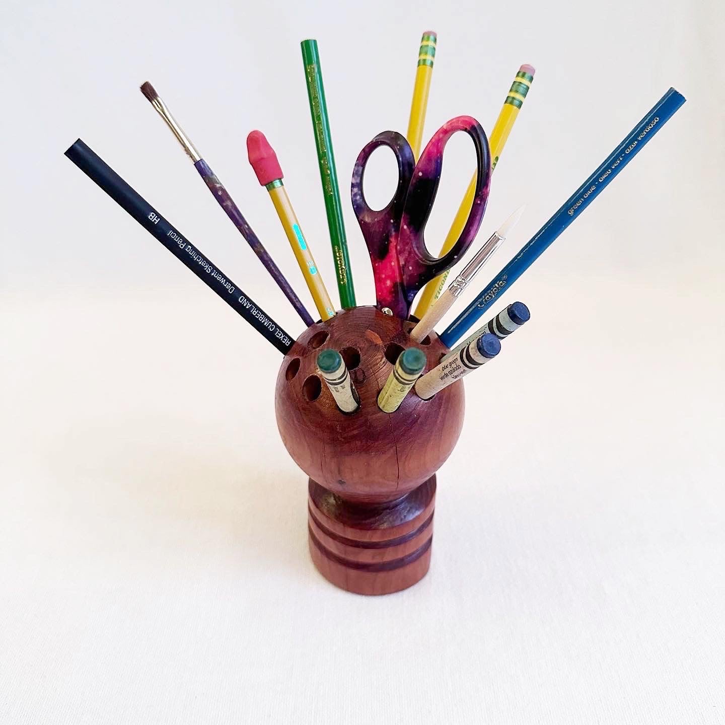Wooden Pencil Holder/Flower Frog