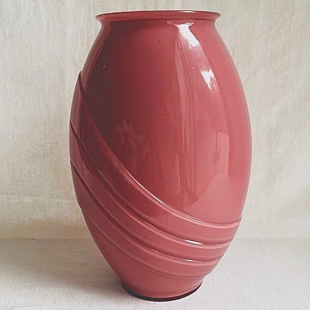 Large Pink Art Deco Vase