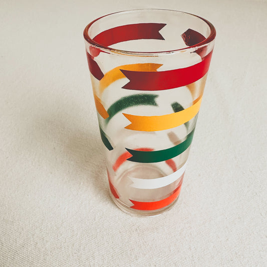Retro Multicolor Striped Glass