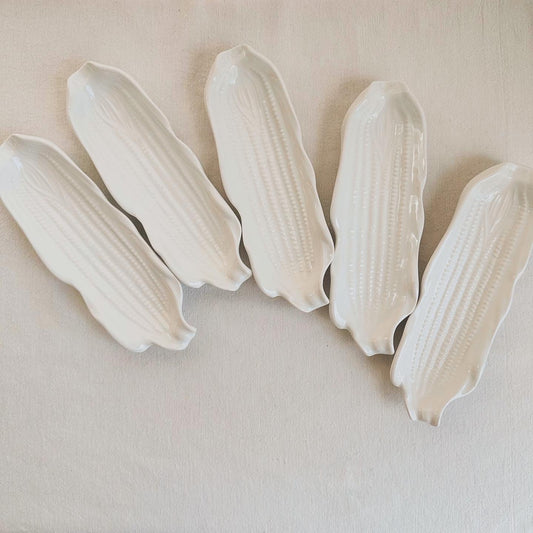White Ceramic Corn Holders
